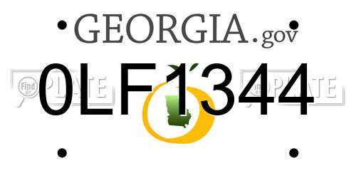 0LF1344 Georgia License Plate