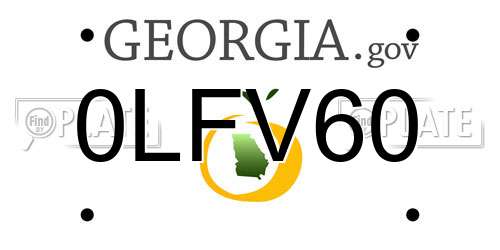 0LFV60 Georgia License Plate