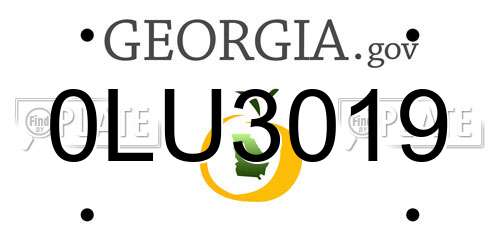 0LU3019 Georgia License Plate