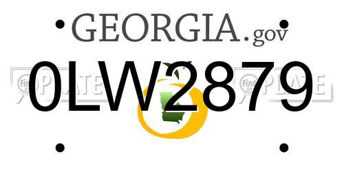 0LW2879 Georgia License Plate