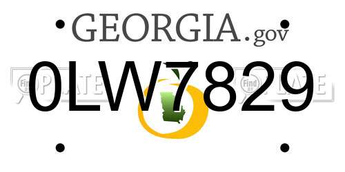 0LW7829 Georgia License Plate