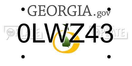 0LWZ43 Georgia License Plate