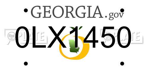 0LX1450 Georgia License Plate
