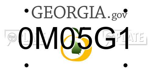 0M05G1 Georgia License Plate