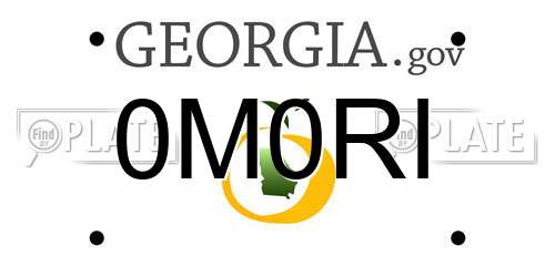 0M0RI Georgia License Plate