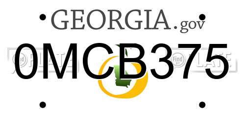 0MCB375 Georgia License Plate