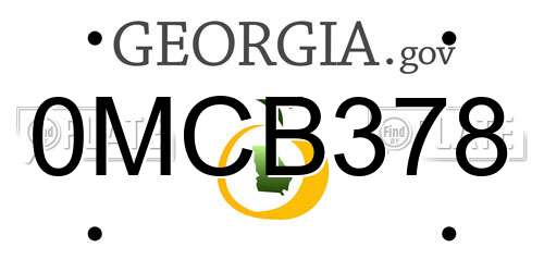 0MCB378 Georgia License Plate