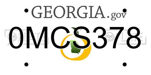 0MCS378 Georgia License Plate