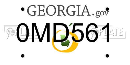 0MD561 Georgia License Plate