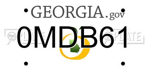 0MDB61 Georgia License Plate