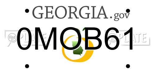 0MOB61 Georgia License Plate