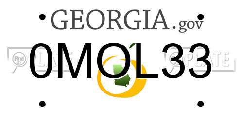 0MOL33 Georgia License Plate