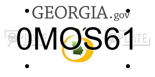 0MOS61 Georgia License Plate