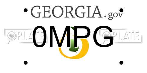 0MPG Georgia License Plate