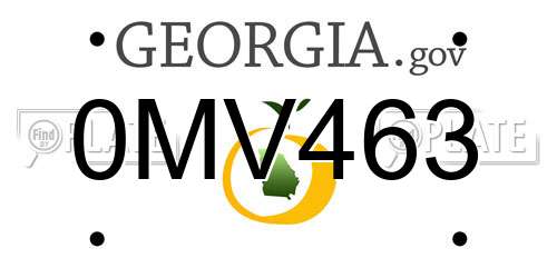 0MV463 Georgia License Plate