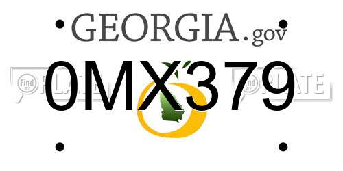 0MX379 Georgia License Plate