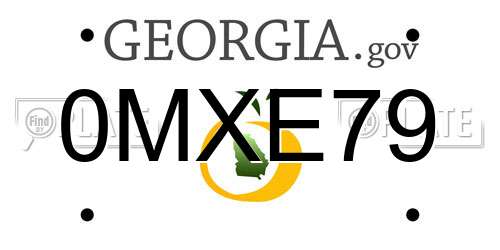 0MXE79 Georgia License Plate