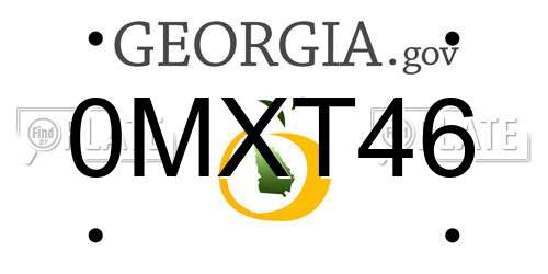 0MXT46 Georgia License Plate
