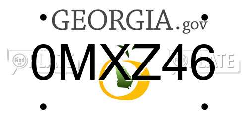 0MXZ46 Georgia License Plate