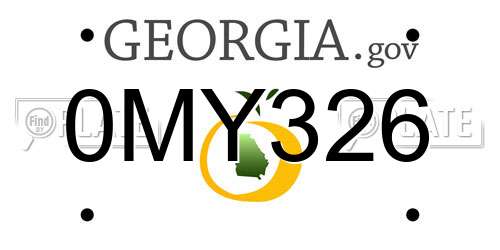 0MY326 Georgia License Plate