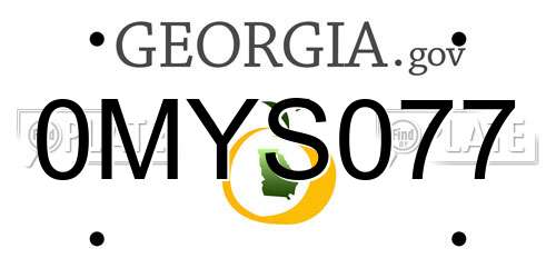 0MYS077 Georgia License Plate