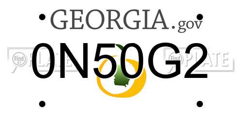 0N50G2 Georgia License Plate