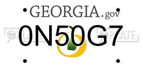 0N50G7 Georgia License Plate