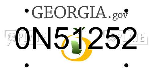 0N51252 Georgia License Plate