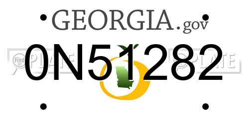 0N51282 Georgia License Plate