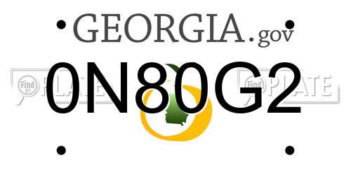 0N80G2 Georgia License Plate