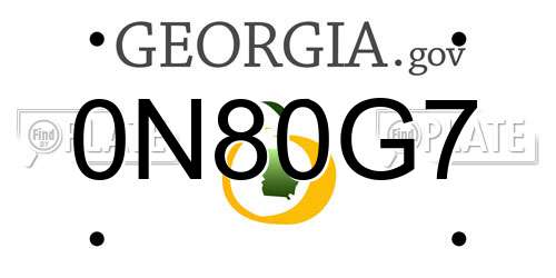 0N80G7 Georgia License Plate