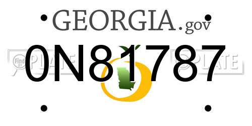 0N81787 Georgia License Plate