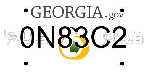 0N83C2 Georgia License Plate