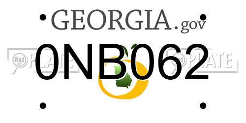0NB062 Georgia License Plate