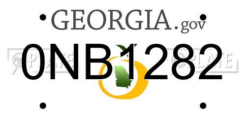 0NB1282 Georgia License Plate