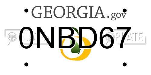0NBD67 Georgia License Plate
