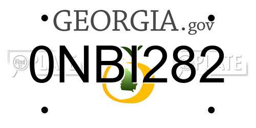 0NBI282 Georgia License Plate