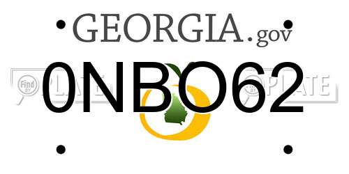 0NBO62 Georgia License Plate