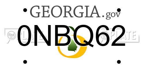0NBQ62 Georgia License Plate