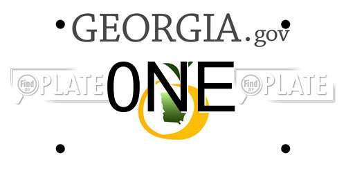 0NE Georgia License Plate