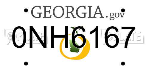 0NH6167 Georgia License Plate
