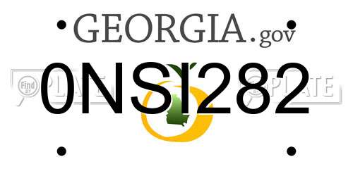0NSI282 Georgia License Plate