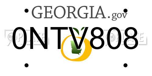 0NTV808 Georgia License Plate