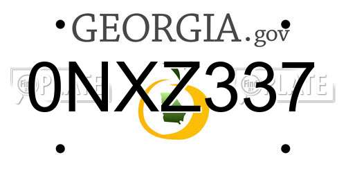 0NXZ337 Georgia License Plate