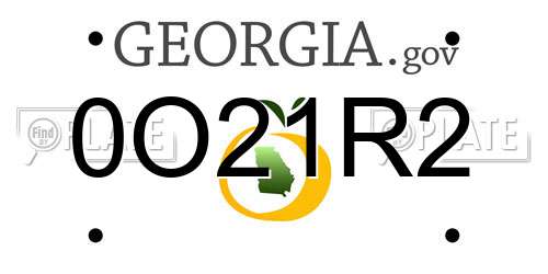 0O21R2 Georgia License Plate