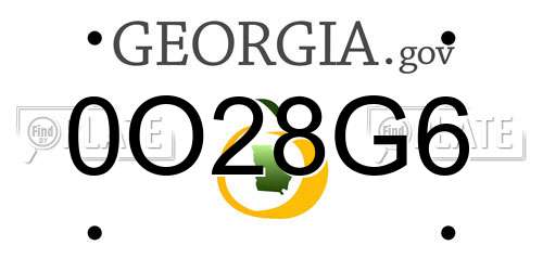 0O28G6 Georgia License Plate