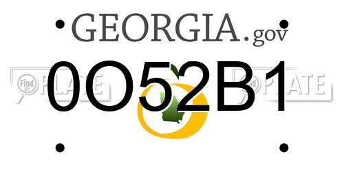 0O52B1 Georgia License Plate
