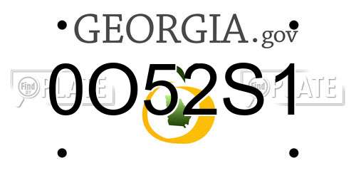 0O52S1 Georgia License Plate