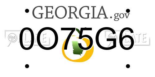 0O75G6 Georgia License Plate