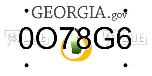 0O78G6 Georgia License Plate